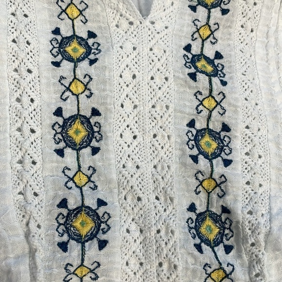 Lucky Brand Lace Eyelet Detail Top Sleeveless White Embroidered Sz XL - Picture 5 of 13